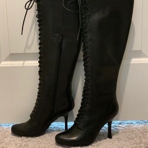 New Saks 5|48 Panda Lace Up Leather Boots sz 38 M SOLDOUT